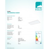 EGLO 33108 | Salobrena-RGBW Eglo álmennyezeti RGBW LED panel téglalap távirányító szabályozható fényerő, színváltós 1x LED 2400lm 4000K fehér
