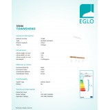 EGLO 33164 | Townshend Eglo függeszték lámpa 4x E27 fehér, barna