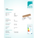 EGLO 33169 | Townshend-3 Eglo spot lámpa elforgatható alkatrészek 2x E27 barna, fehér