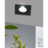 EGLO 33394 | Saliceto Eglo beépíthető lámpa négyzet szabályozható fényerő, billenthető 88x88mm 1x LED 450lm 4000K fekete