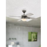 EGLO 35041 | Gelsina Eglo ventilátoros lámpa mennyezeti húzókapcsoló 1x E14 szatén nikkel, ezüst, fehér