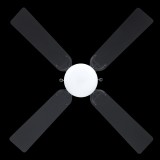 EGLO 35122 | Fortaleza Eglo ventilátoros lámpa mennyezeti 2x húzókapcsoló 1x E27 matt fekete, tölgy, opál