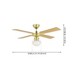 EGLO 35123 | Fortaleza Eglo ventilátoros lámpa mennyezeti 2x húzókapcsoló 1x E27 bronzozott, tölgy, dió