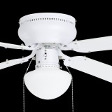 EGLO 35181 | Cagliari Eglo ventilátoros lámpa mennyezeti 2x húzókapcsoló 1x E27 matt fehér, tölgy, opál