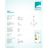 EGLO 39112 | Carpento Eglo csillár lámpa 3x E14 króm, fehér, kristály