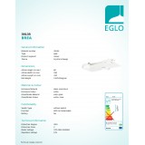 EGLO 39135 | Brea Eglo fali, mennyezeti lámpa szabályozható fényerő, elforgatható fényforrás 3x LED 1440lm 3000K fehér, áttetsző, szatén