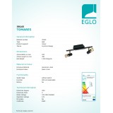 EGLO 39145 | Tomares Eglo spot lámpa szabályozható fényerő, elforgatható alkatrészek 2x LED 960lm 3000K fekete, sárgaréz
