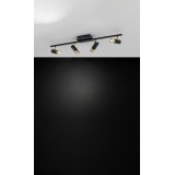 EGLO 39147 | Tomares Eglo spot lámpa szabályozható fényerő, elforgatható alkatrészek 4x LED 1920lm 3000K fekete, sárgaréz
