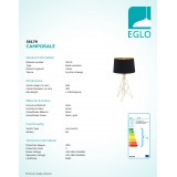 EGLO 39179 | Camporale Eglo asztali lámpa 56cm húzókapcsoló 1x E27 arany, fekete