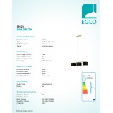 EGLO 39225 | Dolorita Eglo függeszték lámpa 3x E27 sárgaréz, fekete, arany
