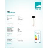 EGLO 39229 | Camporale Eglo álló lámpa 154cm taposókapcsoló 1x E27 vörösréz, fekete