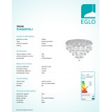 EGLO 39246 | Pianopoli Eglo mennyezeti lámpa szabályozható fényerő 43x LED 9245lm 3000K króm, áttetsző