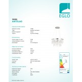 EGLO 39281 | Antelao Eglo függeszték lámpa szabályozható fényerő 1x LED 5800lm 4000K króm, áttetsző