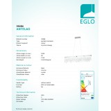 EGLO 39284 | Antelao Eglo függeszték lámpa szabályozható fényerő 1x LED 4200lm 4000K króm, áttetsző