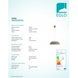 EGLO 39294 | Marghera Eglo függeszték lámpa szabályozható fényerő 1x LED 1500lm 3000K taupe, fehér