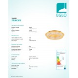 EGLO 39405 | Principe Eglo mennyezeti lámpa kerek szabályozható fényerő 10x LED 3800lm 3000K arany, áttetsző