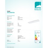 EGLO 39466 | Escondida Eglo mennyezeti lámpa téglatest távirányító szabályozható fényerő, állítható színhőmérséklet 1x LED 4900lm 2700 <-> 6500K fehér
