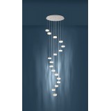 EGLO 39546 | Corliano Eglo függeszték lámpa szabályozható fényerő 17x LED 8500lm 3000K króm, kristály, átlátszó
