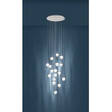 EGLO 39547 | Montefio Eglo függeszték lámpa szabályozható fényerő 17x LED 8160lm 3000K króm, kristály, fehér