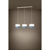 EGLO 39555 | Spaltini Eglo függeszték lámpa 3x E27 szatén nikkel, fehér, kék