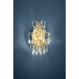 EGLO 39604 | Fenoullet Eglo fali lámpa 1x E14 sárgaréz, kristály, átlátszó