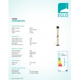 EGLO 43048 | Hornwood Eglo álló lámpa 140cm vezeték kapcsoló elforgatható alkatrészek 1x E27 fekete, natúr, krémszín