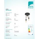 EGLO 43126 | Wilmcote Eglo mennyezeti lámpa 3x E27 fekete