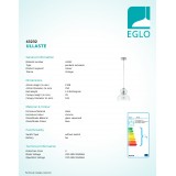 EGLO 43232 | Ullaste Eglo függeszték lámpa 1x E27 króm, áttetsző