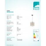 EGLO 43292 | Bridekirk Eglo függeszték lámpa 1x E27 fekete, natúr