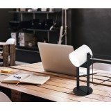 EGLO 43428 | Hornwood-1 Eglo asztali lámpa 42,5cm vezeték kapcsoló elforgatható alkatrészek 1x E27 fekete, fehér