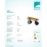 EGLO 49077 | Gatebeck Eglo spot lámpa elforgatható alkatrészek 2x E14 fa., fekete