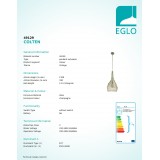 EGLO 49129 | Colten Eglo függeszték lámpa 1x E27 pezsgő