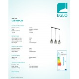 EGLO 49142 | Clevedon Eglo függeszték lámpa 3x E27 fekete