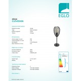 EGLO 49144 | Clevedon Eglo asztali lámpa 55cm vezeték kapcsoló 1x E27 fekete