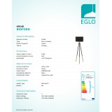 EGLO 49148 | Bidford Eglo álló lámpa 154cm taposókapcsoló 1x E27 barna, kapucsínó, arany