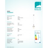 EGLO 49221 | Sudbury Eglo függeszték lámpa 1x E27 antikolt fehér, áttetsző