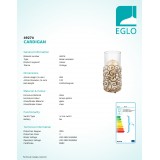 EGLO 49274 | Cardigan Eglo asztali lámpa 26,5cm vezeték kapcsoló 1x E27 antikolt barna, áttetsző