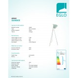 EGLO 49342 | Dundee Eglo álló lámpa 135,5cm húzókapcsoló elforgatható alkatrészek 1x E27 menta, vörösréz, fehér