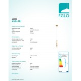 EGLO 49373 | Avoltri Eglo függeszték lámpa 1x E27 tölgy