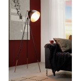 EGLO 49386 | Chester Eglo álló lámpa 149,5cm húzókapcsoló elforgatható alkatrészek 1x E27 fekete, vörösréz