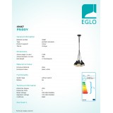 EGLO 49467 | Priddy Eglo függeszték lámpa 7x E27 fekete, fehér