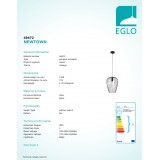 EGLO 49472 | Newtown Eglo függeszték lámpa 1x E27 fekete