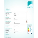 EGLO 49492 | Priddy Eglo függeszték lámpa 1x E27 antik vörösréz, fehér