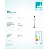 EGLO 49619 | Barnstaple Eglo függeszték lámpa 1x E27 antikolt barna, fekete, antikolt cink
