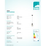 EGLO 49644 | Roccamena Eglo függeszték lámpa 1x E27 fekete, vörösréz