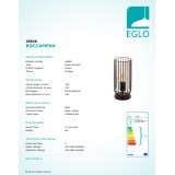 EGLO 49646 | Roccamena Eglo asztali lámpa 31cm vezeték kapcsoló 1x E27 fekete, vörösréz