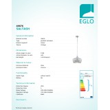 EGLO 49676 | Saltash Eglo függeszték lámpa 1x E27 króm