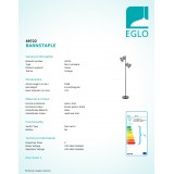 EGLO 49722 | Barnstaple Eglo álló lámpa 158cm taposókapcsoló elforgatható alkatrészek 2x E27 antikolt barna, fekete, antikolt cink