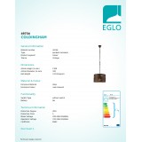 EGLO 49734 | Coldingham Eglo függeszték lámpa 1x E27 rozsdabarna