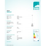 EGLO 49747 | Ropley Eglo függeszték lámpa 1x E27 króm